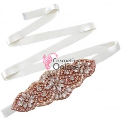 Brau din satin Hand Made Luxury BLT044GG cu Crystale aplicate pentru rochie de mireasa